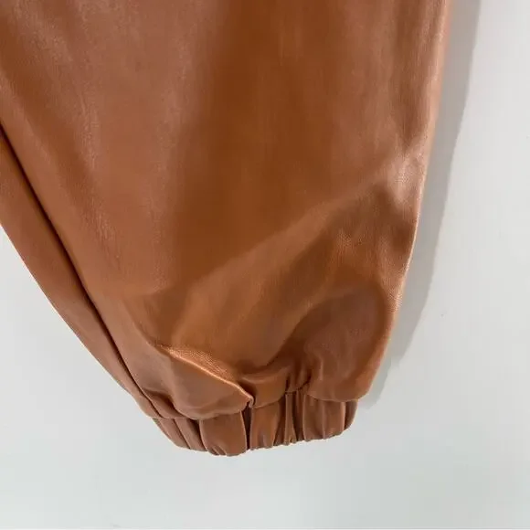 NWT INC Faux Leather High Rise Jogger Pull On Pants in Cinnamon Spice Size Small - Picture 6 of 13